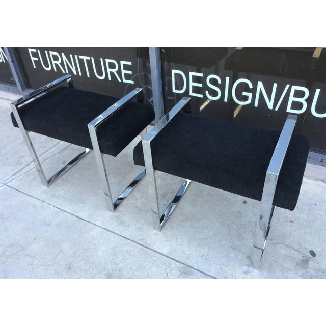 1970s 1970s "Box" Benches in Polished Nickel by Charles Hollis Jones - A Pair For Sale - Image 5 of 11