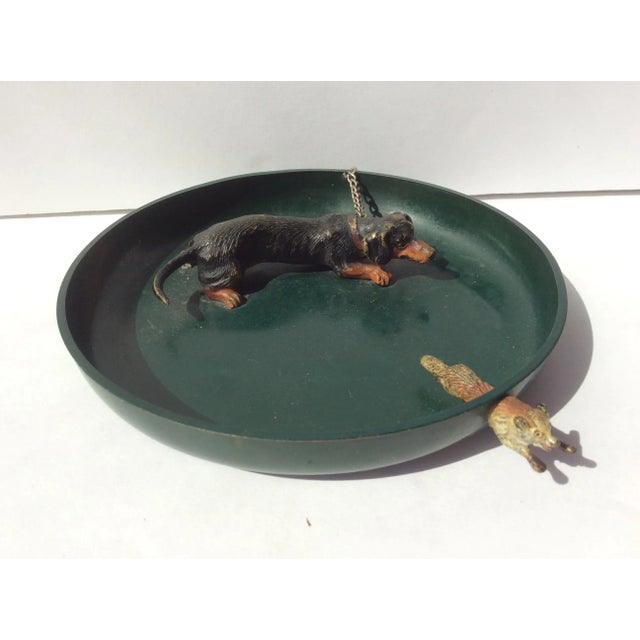 Green Vienna Bronze Dog & Fox Chase Green Tray For Sale - Image 8 of 8
