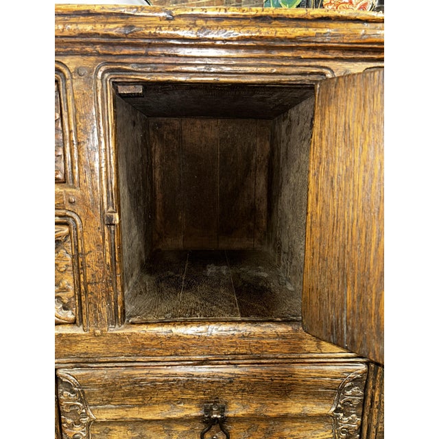 Antique Chest of Drawers in Black Forest Carved Oak, 1800s For Sale - Image 5 of 10