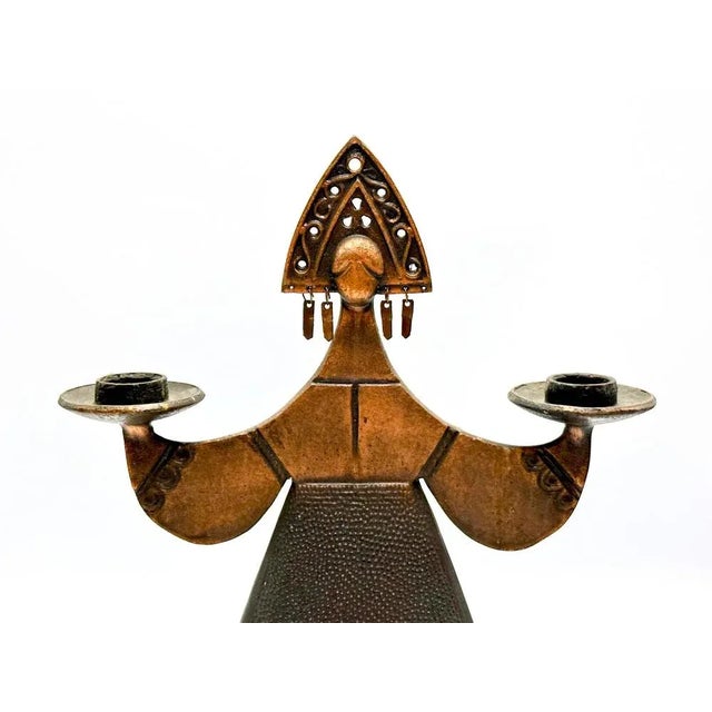 Metal Vintage Figure Lady Dress Copper Candle Holder in the style of Bjorn Wiinblad, 1970s For Sale - Image 7 of 10