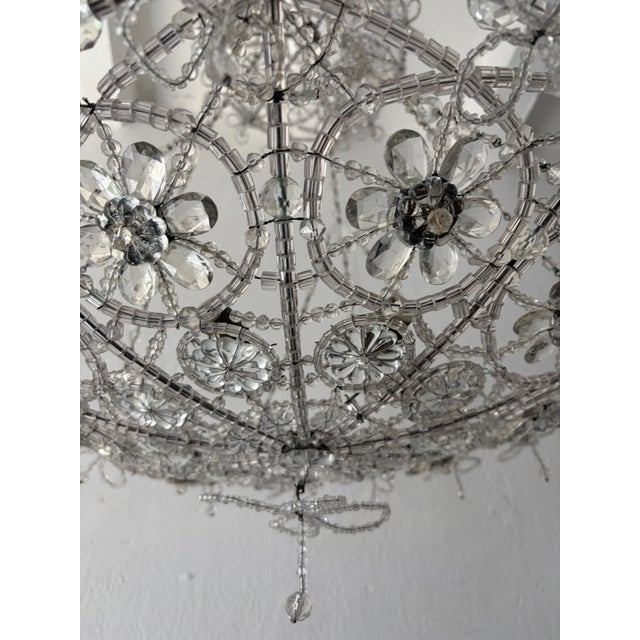 Italian 1920s Bows Maison Bagues Style Italian Beaded Crystal Chains Chandelier For Sale - Image 3 of 15