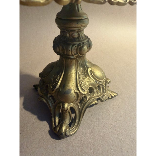 Gold Victorian Era Cast Iron Gilted Table Top Mirror For Sale - Image 8 of 8