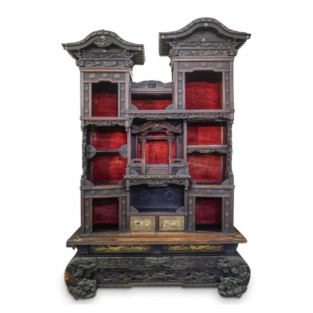 Late 19th Century Japanese Meiji Shibayama Wooden Cabinet For Sale - Image 13 of 13