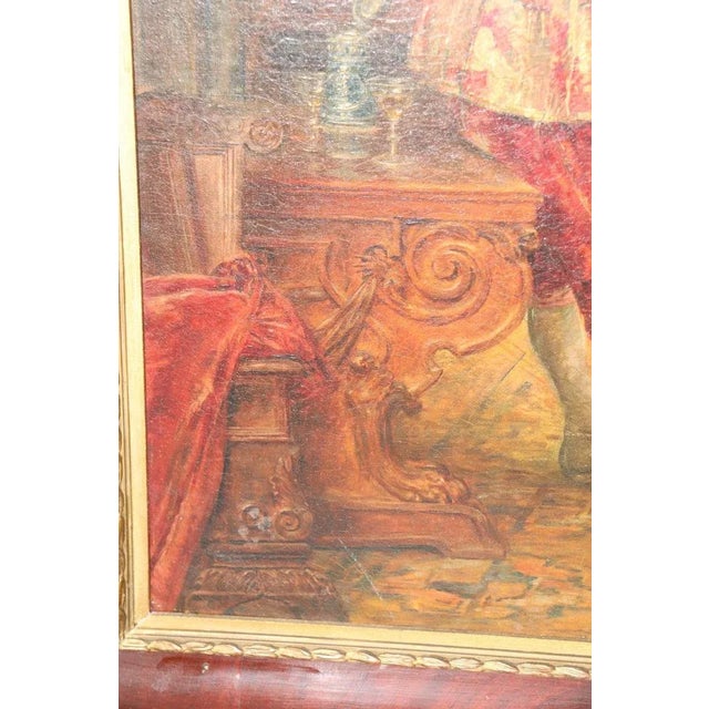 Textile Oil Painting on Canvas Titled "Checkmated" by Alex De Andreis For Sale - Image 7 of 11