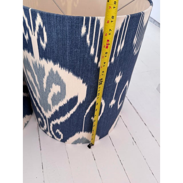 Modern Custom Ikat Lampshades - a Pair For Sale - Image 4 of 5