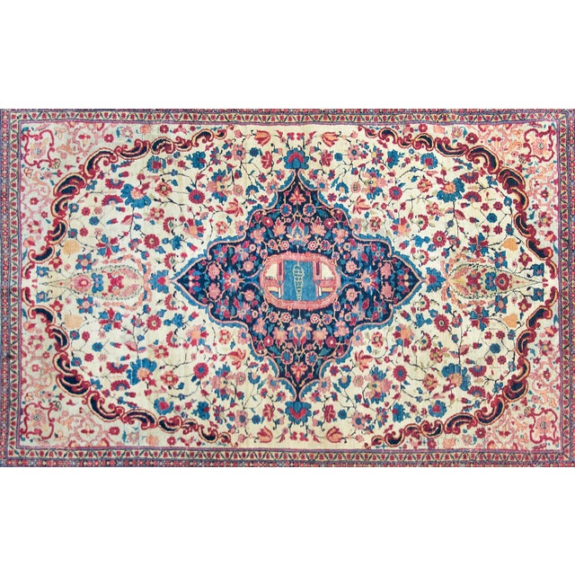 Cream Early 20th Century Tehran Rug For Sale - Image 8 of 15