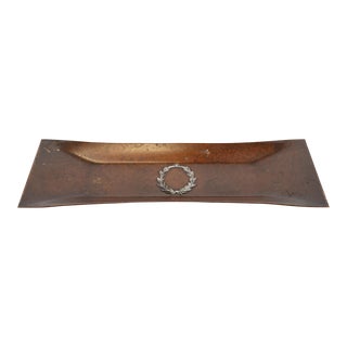 Heintz Arts & Crafts Sterling Silver on Bronze Pen Tray For Sale