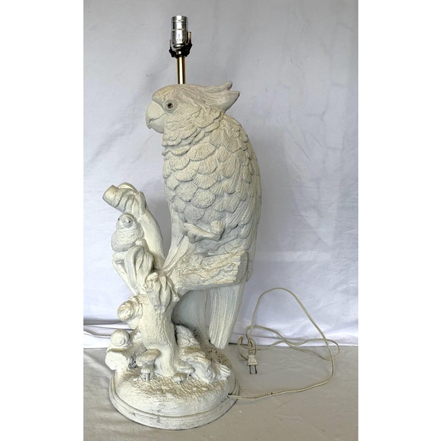 Vintage Mid Century Modern Coastal Tropical Bird Lamp For Sale - Image 13 of 18