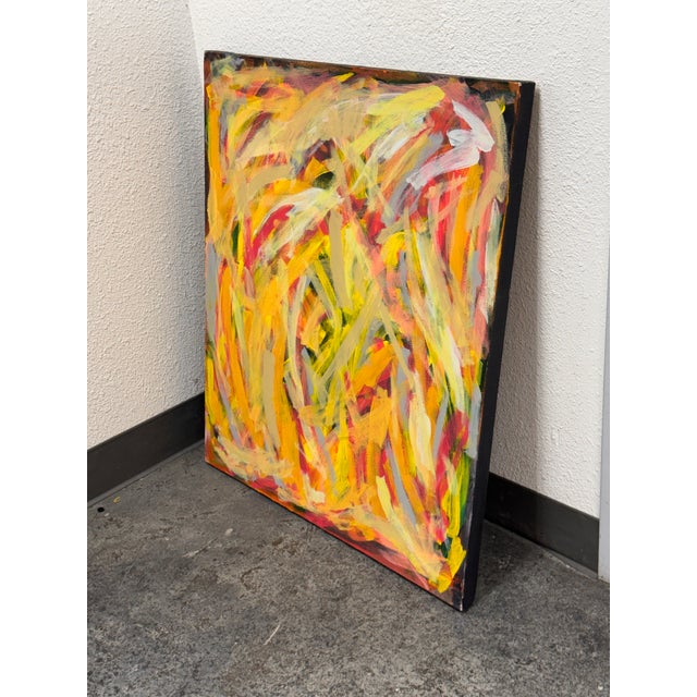 Yellow John Fooks Abstract Acrylic on Canvas Painting For Sale - Image 8 of 12