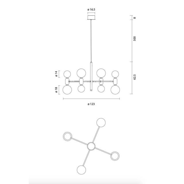 Aballs Chandelier 4 Golden Suspension Lamp by Jaime Hayon for Parachilna For Sale - Image 10 of 12