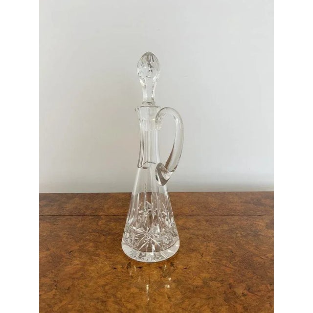 1900 - 1909 Antique Edwardian Cut Glass Ewer, 1900 For Sale - Image 5 of 5