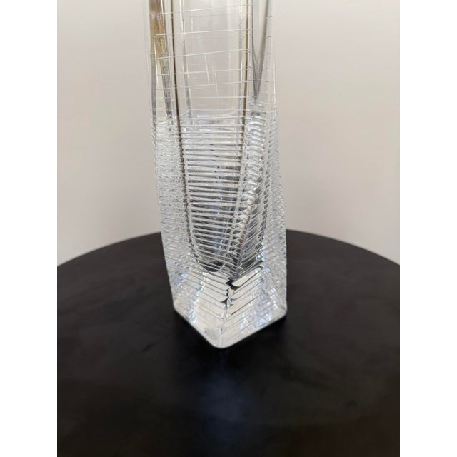 Signed Hoya Japanese Crystal Twist Vase For Sale - Image 12 of 15