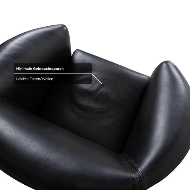 Black Black Leather Aura Armchair by Paolo Piva for Wittmann For Sale - Image 8 of 15