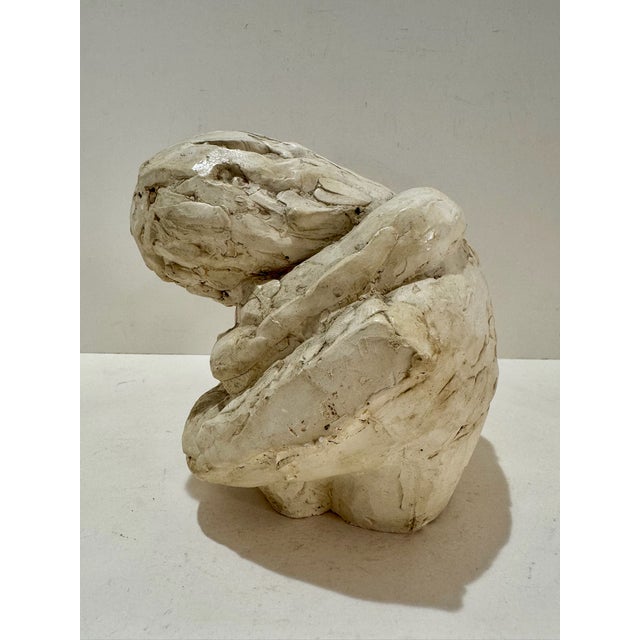 Abstract Larry Mohr Painted Plaster Embracing Figures Sculpture Signed From Artist Estate For Sale - Image 3 of 7