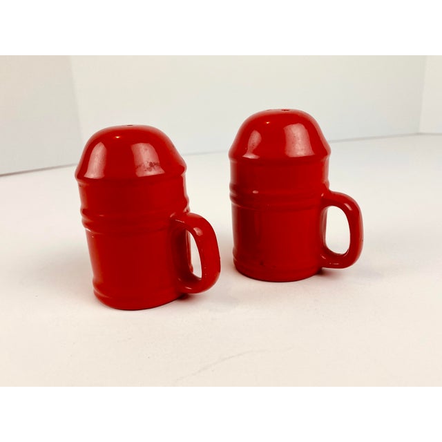 Mid Century Modern Vintage Japanese Glazed Red Ceramic Salt And Pepper Shakers A Pair Chairish