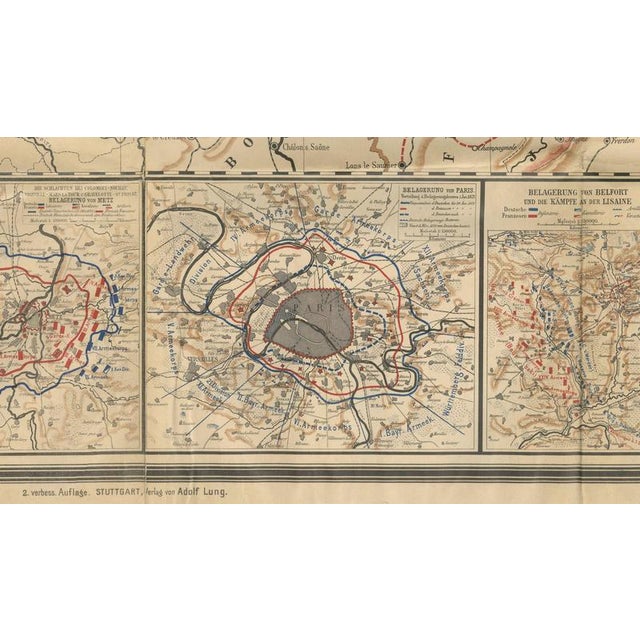 Franco-Prussian War Campaign Map of France and Germany, 1871 For Sale - Image 4 of 14