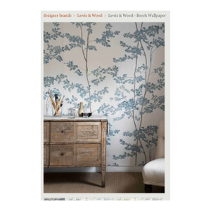 Lewis and Wood Beech - Widewidth Wallpaper Bluegrass Color