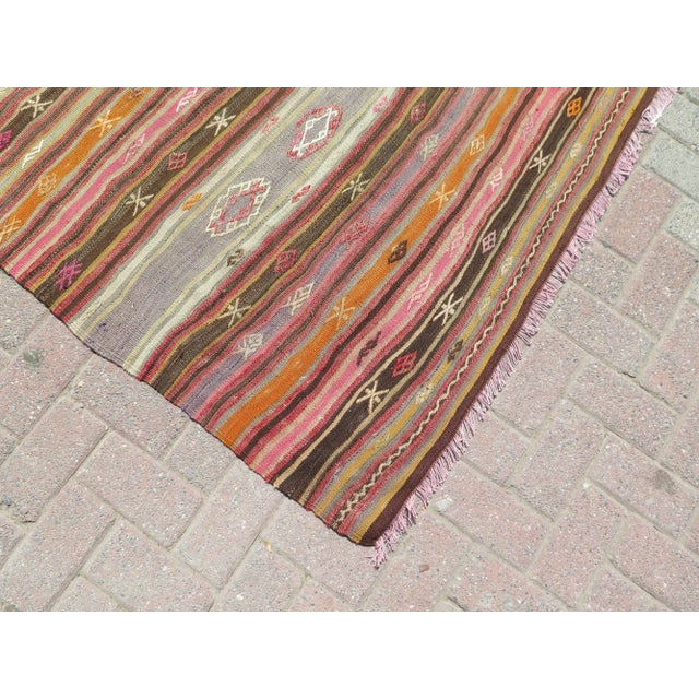 Mid 20th Century 60s Turkish Rugs for Living Room Kilim Area Rug For Sale - Image 6 of 11