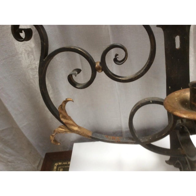 Hand Wrought Iron Candle Sconce For Sale - Image 5 of 10