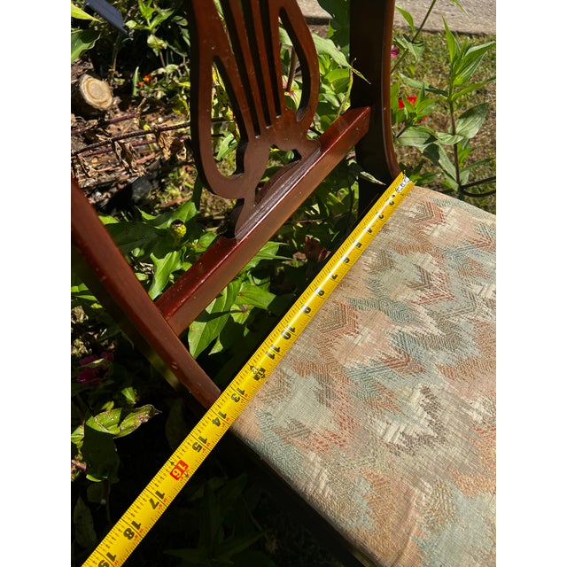 Antique Harp Lyre Back Wooden Dining Chairs- Set of 4 For Sale - Image 10 of 14