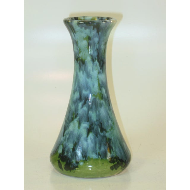 Mid 20th Century Vase Drip Glaze Pottery Blue & Green Retro Mid Century Modern For Sale - Image 12 of 13