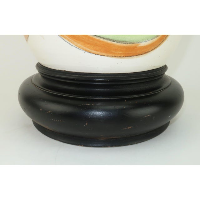 1960s Elc Du Nord Ceramic Mid-Century Modern Table Lamps With Ship Motif, a Pair For Sale - Image 5 of 11