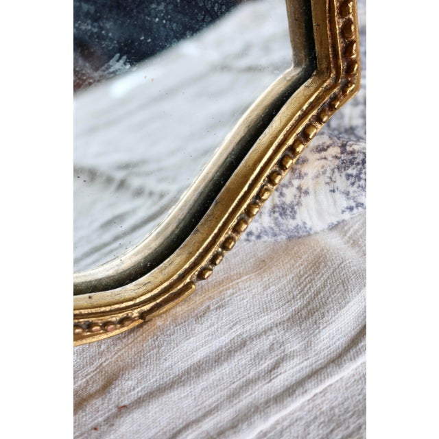 Antique Baroque Gilded Wooden Mirror Pitted Glass, 1920s For Sale - Image 4 of 6