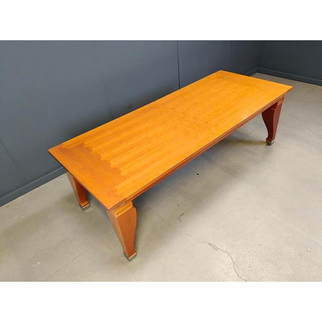 Meticulously crafted cherry wood dining table with neoclassical influences by Leon Krier model 'Mensa Magna' for...