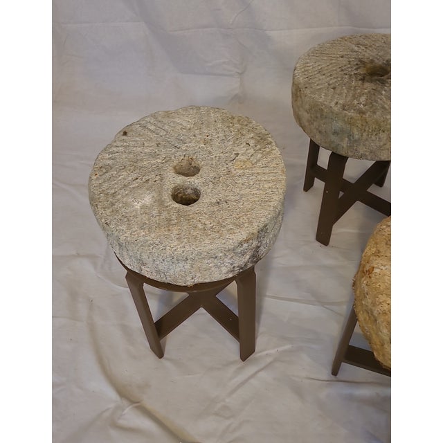 Stone Millstone Side Table For Sale - Image 4 of 7