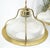 Pair of Round Brass Ribbed Glass Long Chain Light Fixture Pendants MCM For Sale - Image 12 of 12