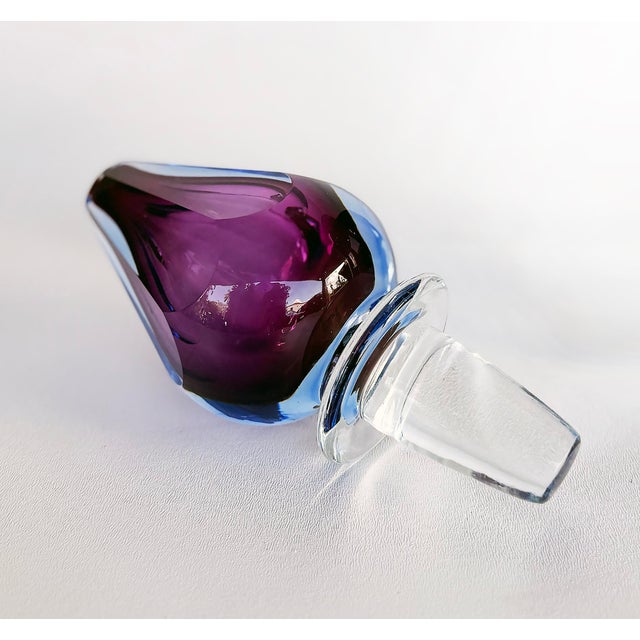 Glass Mid 20th Century Mario Pinzano Seguso Vda Murano Sommeroso Decanter, Mid-Century Modern For Sale - Image 7 of 7