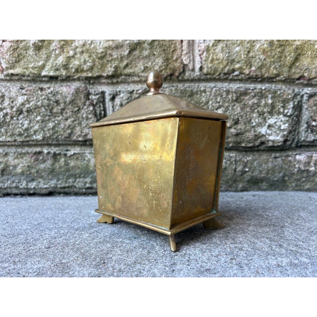 Vintage Brass Decorative Box With Feet For Sale In New York - Image 6 of 14