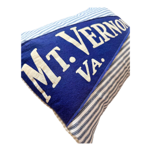 Virginia Mt. Vernon Vintage Pennant on New Woven Fabric Throw Pillow