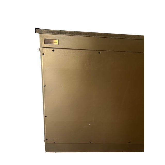 Mastercraft Mastercraft 1970s Brass Illuminated Demilune Cabinet For Sale - Image 4 of 6