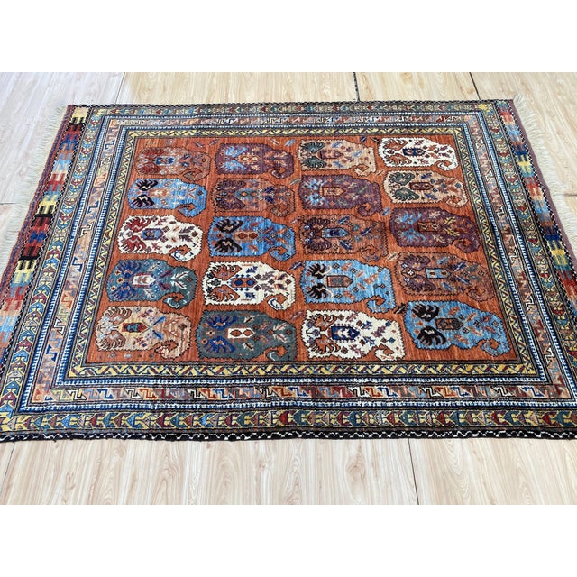 Fine Afghan Kazak Boteh Panel Wool Rug 5x7 For Sale - Image 6 of 13