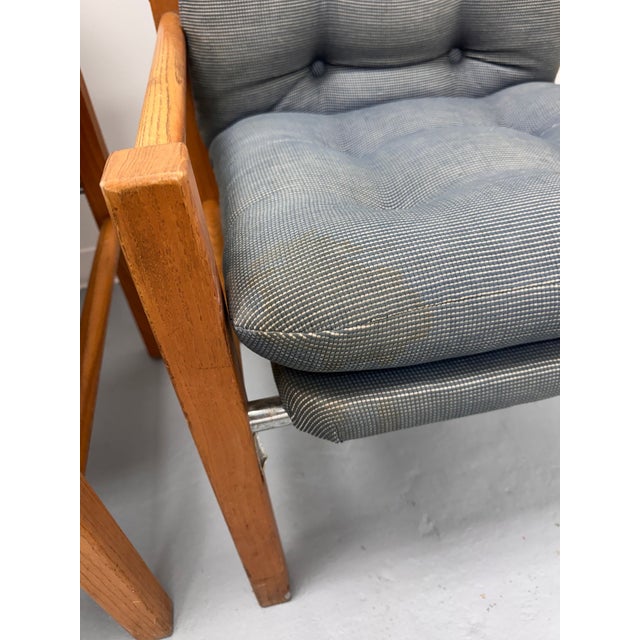 Vintage Danish Modern High-Back Lounge Chairs, Pair, C. 1970s For Sale - Image 12 of 13