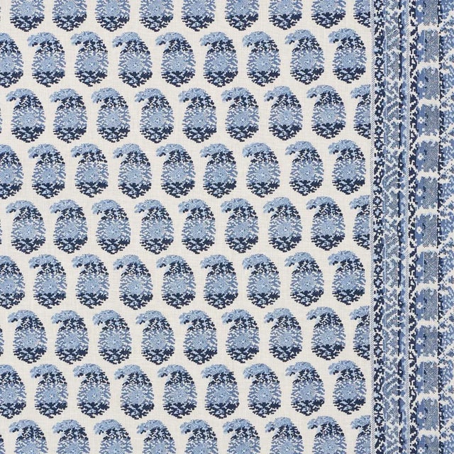 SAMPLE - Schumacher X Rita Konig Terry Fabric In Blue & Navy For Sale