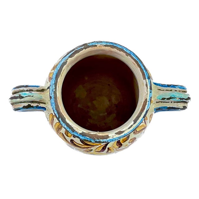 Vintage Italian Handpainted Chicory Urn Jar For Sale - Image 4 of 5