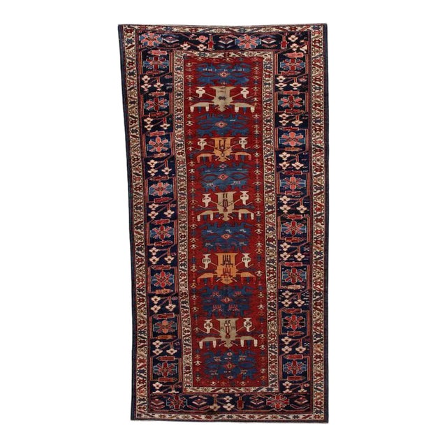 1880s Handmade Antique Caucasian Azerbaijani Shirvan Rug For Sale