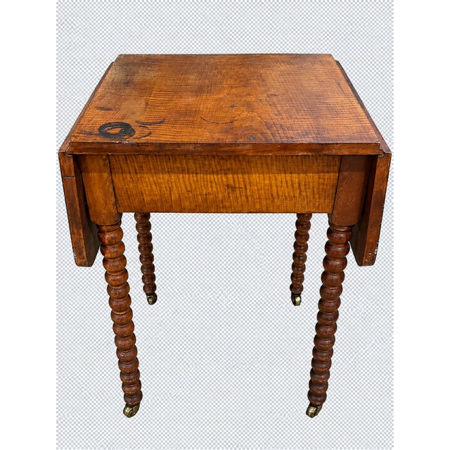 Antique Sheraton-Style Drop Leaf Side Table For Sale In Portland, OR - Image 6 of 6