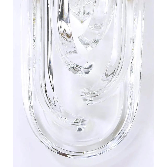 Venini Bent Crystal and Brass Sconces - a Pair For Sale - Image 9 of 9
