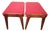 Vintage Red Beech Poufs, Italy, 1940s, Set of 2 For Sale