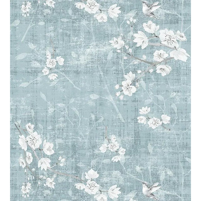 Nicolette Mayer through The House of Scalamandre Blossom Fantasia Wallcovering, Slate For Sale