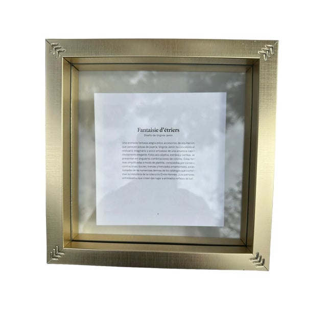 1990s 1990s Vintage Framed Authentic Original Hermès Art Advertisement Lithograph Featuring Hermès Scarf For Sale - Image 5 of 5