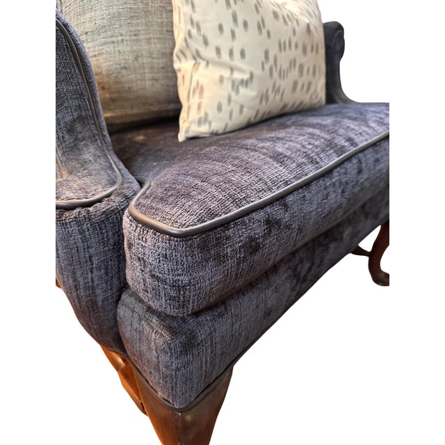 Modern Newly Upholstered Kravetcouture & Houles Wingback Chair Set of 2 For Sale - Image 3 of 6