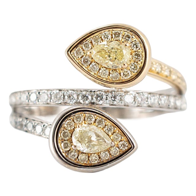 Effy Canare 18k Two Tone Gold White & Yellow Gold 0.75ctw Diamond Cocktail Ring For Sale