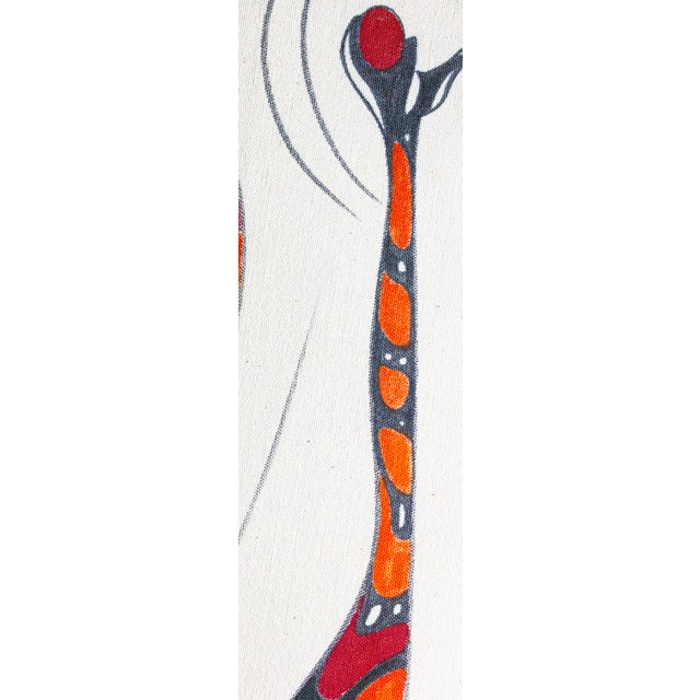 Abstract The Flabbergasted Giraffe — Abstract Oil-Marker Drawing on Unstretched Canvas, 24 X 20 In For Sale - Image 3 of 6