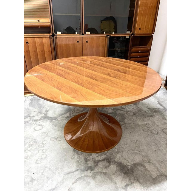 Wood Dining Round Table by Angelo Massoni for Mobilia, 1959 For Sale - Image 7 of 7