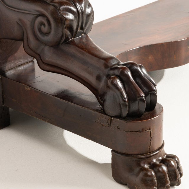 19th Century France Empire Brown Wood Console Table For Sale - Image 9 of 9