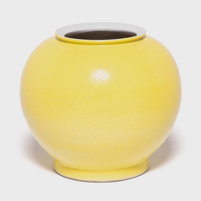 Early 21st Century Citron Yellow Onion Vase For Sale - Image 5 of 6